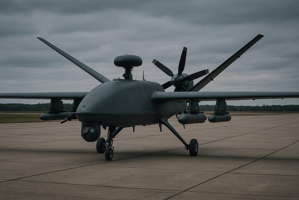 Puolustusteollisuus on kuvan nimi ja siinä on drone kuvassa.