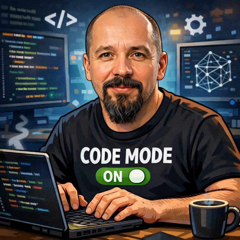 Kuvassa minä tekemässä Vibe Coding